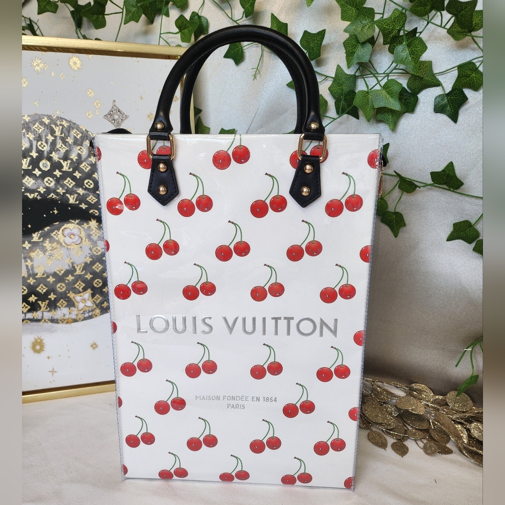 Authentic Louis Vuitton LIMITED EDITION Cherry retail Shopping Bag In A PVC Tote - Picture 2 of 10